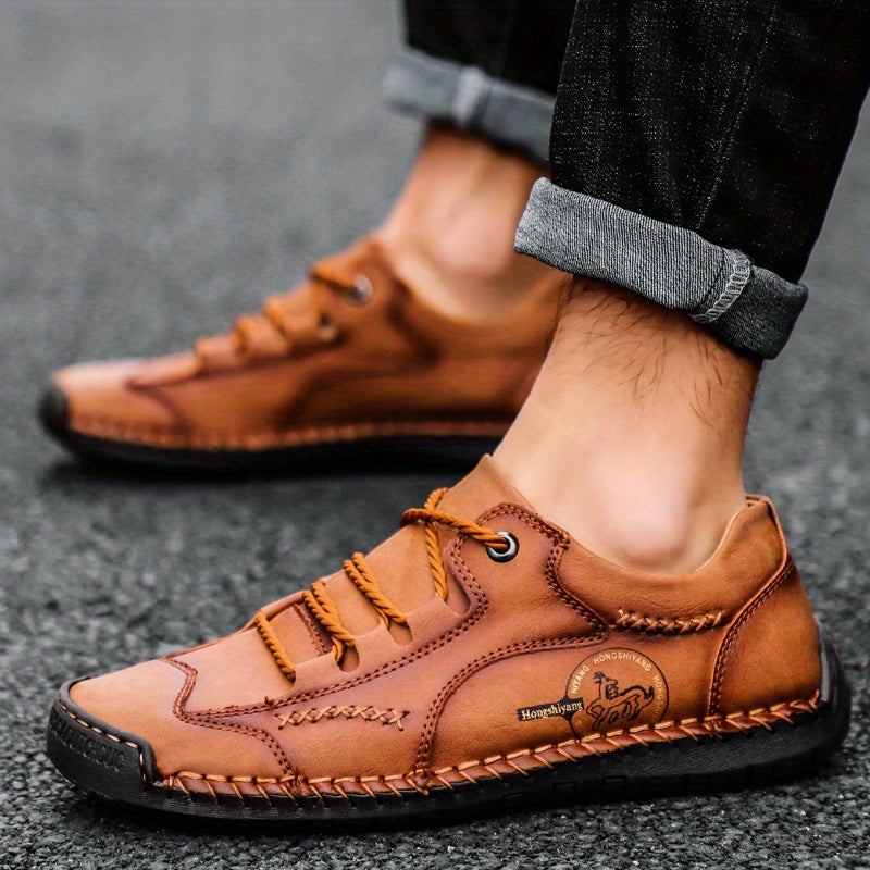 Men's Colorful Stitched Loafers Non Slip Outdoor Sneakers