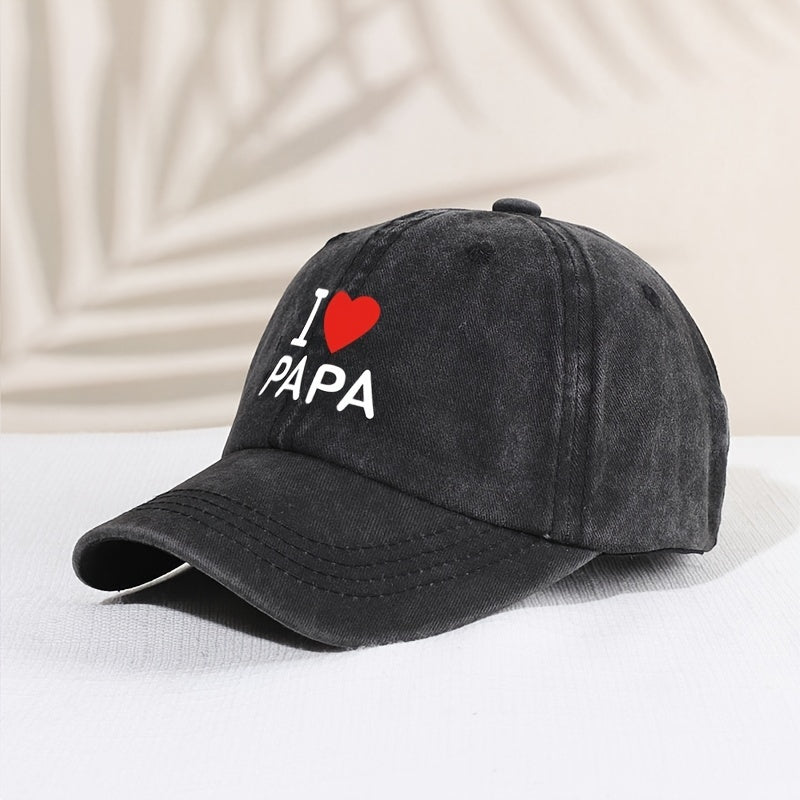 Children's Vintage I Love Dad Baseball Cap Sunscreen Sunshade Peaked Cap