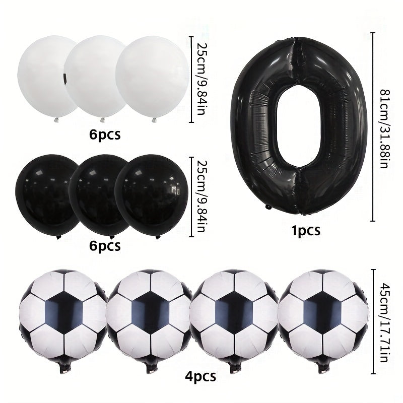 17pcs Football Theme Kids Birthday Party Decor Set