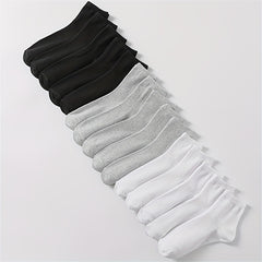 15 Pairs Solid Crew Socks for Women