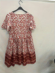 Women's Plus Floral Print Short Sleeve V Neck Summer Dress