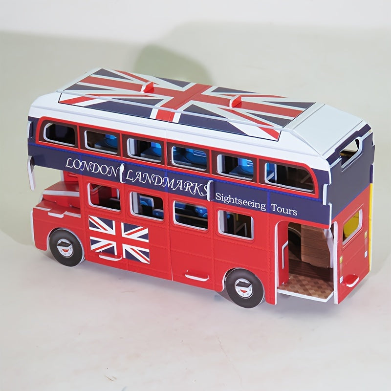London Double Layer Bus 3D Puzzle Foam Toy Model Kit DIY Educational Car Series