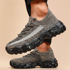 Men's Comfortable Lace Sneakers Casual Sock Elevator Shoes