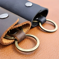 Men's Cowhide Key Chain Portable Retro Waist Hanging Keychain