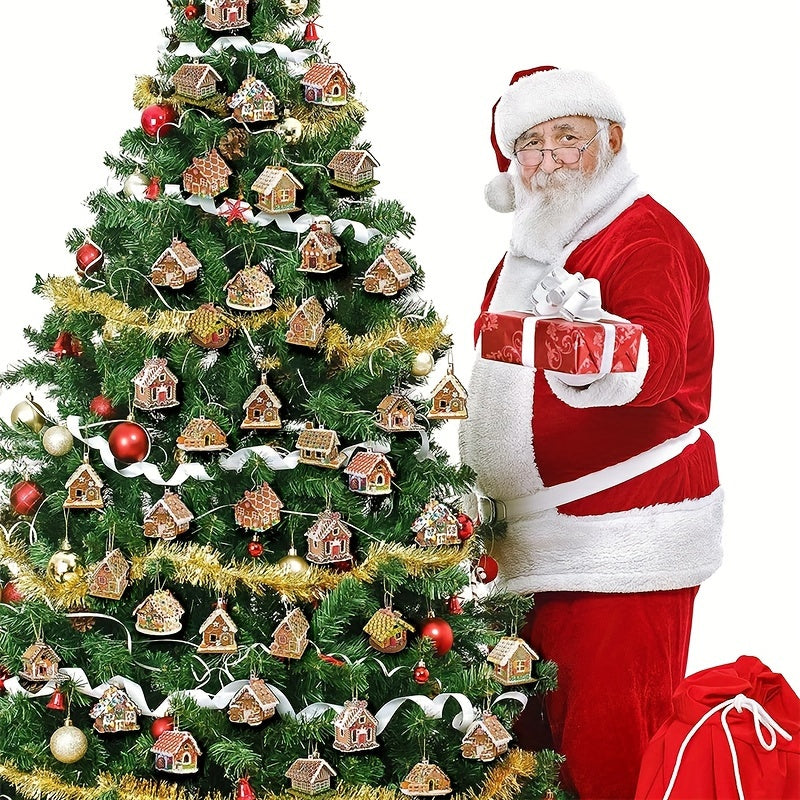 30pcs Wooden Christmas Tree Hanging Ornaments