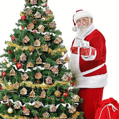 30pcs Wooden Christmas Tree Hanging Ornaments