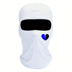 Heart Printed Mask Hood for Men and Women, Windproof Sun Hat