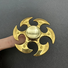 Golden Zinc Alloy Finger Spinner Ergonomic Hand Fidget Durable Metal