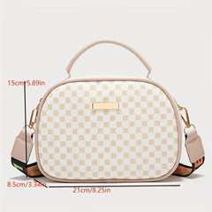 Polka Dot Handbag Small Crossbody Bag Double Zipper Purse