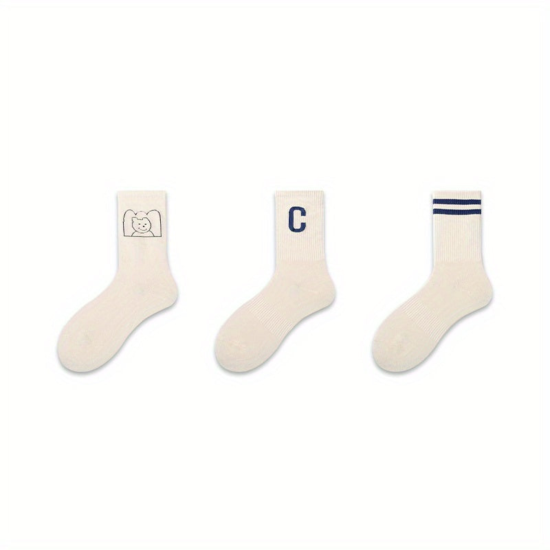 Women's Striped Sports Short Socks Breathable & Comfy Stockings