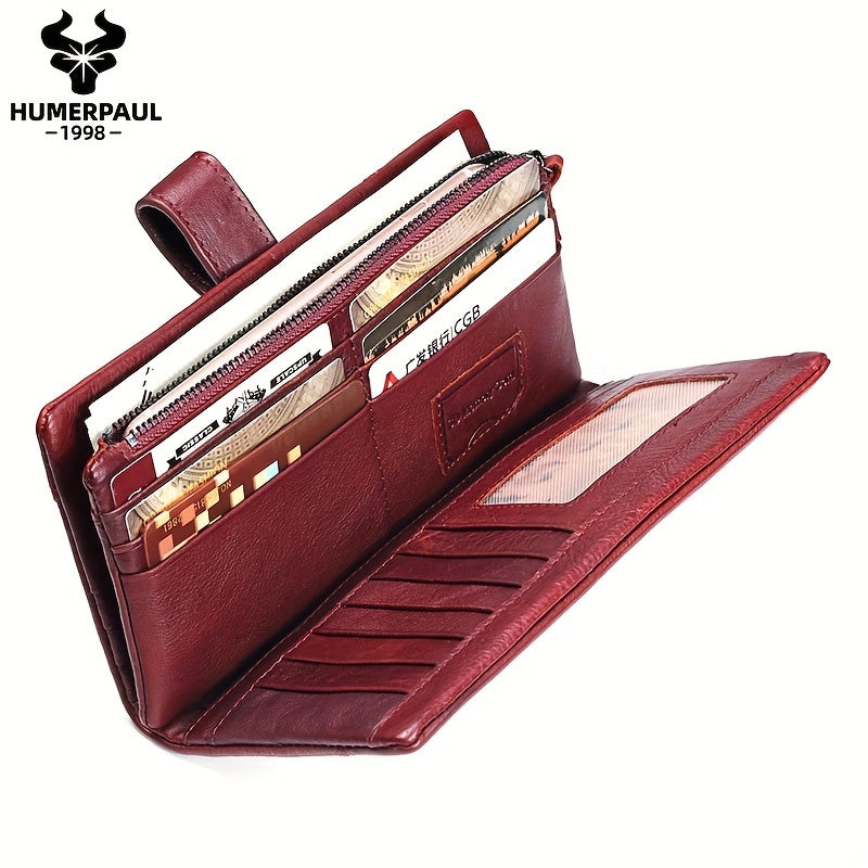 HUMERPAUL Women's Leather Wallet RFID Blocking Clutch