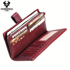 HUMERPAUL Women's Leather Wallet RFID Blocking Clutch