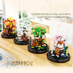 Four Seasons Tree House Small Building Blocks Ornament