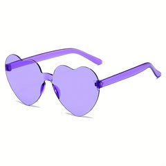 Y2K Heart Sunglasses Clear Frame UV400