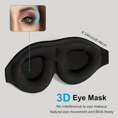 3D Contoured Sleep Eye Mask Soft Blindfold Adjustable Strap