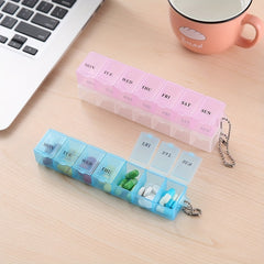 Transparent 7 Grid Pill Box Portable Mini Medicine Container Moisture Proof