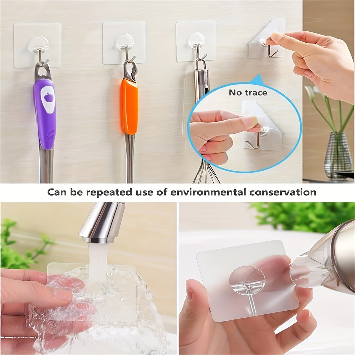 Heavy Duty Adhesive Hooks Towel Coat Hooks Waterproof Kitchen Bathroom