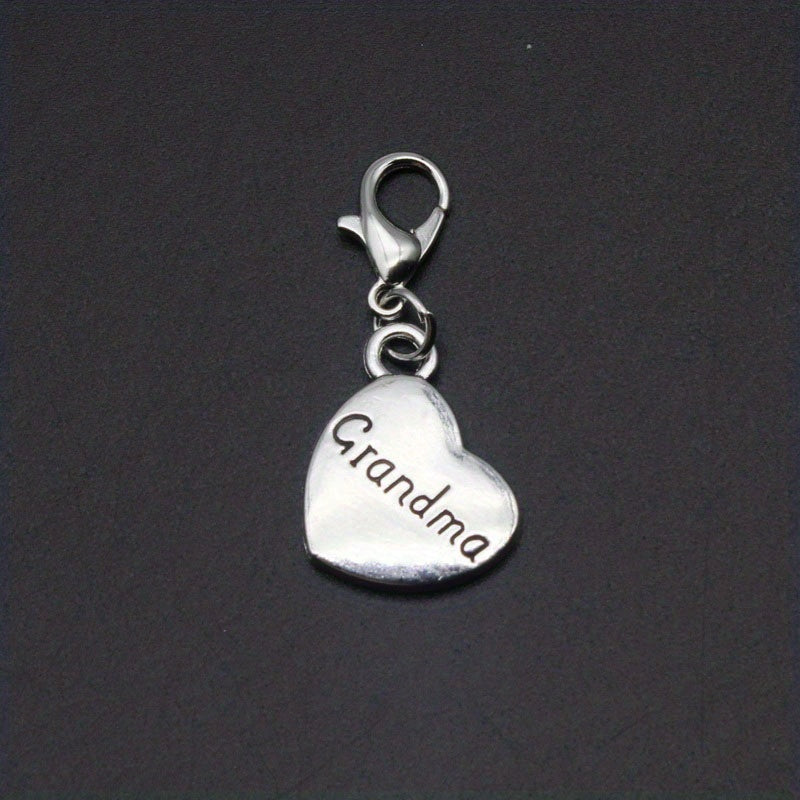8pcs Silvery 3D Family Member Pendants Lobster Clasp