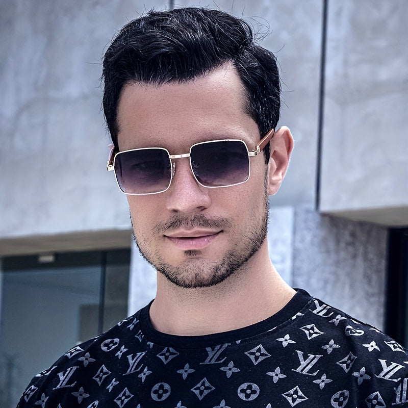 Men's Square Sunglasses Mature Business Beach Windproof Glasses