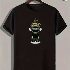 Cartoon Pattern Print Men's Sports T-shirt Graphic Tee