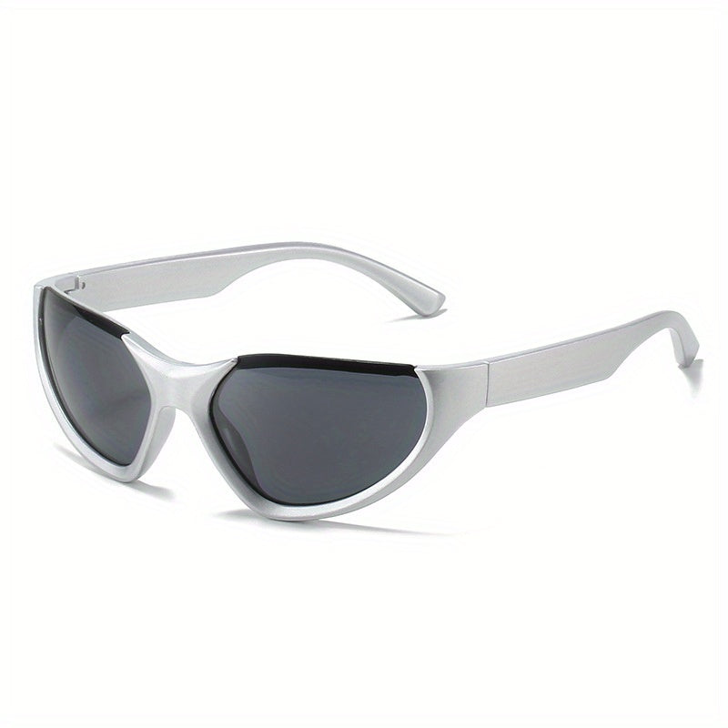 Y2K Wrap Around Sunglasses Cyberpunk Mirror Lens UV400