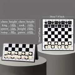 Magnetic Mini Portable Chess Set - Easy Storage Folding Board