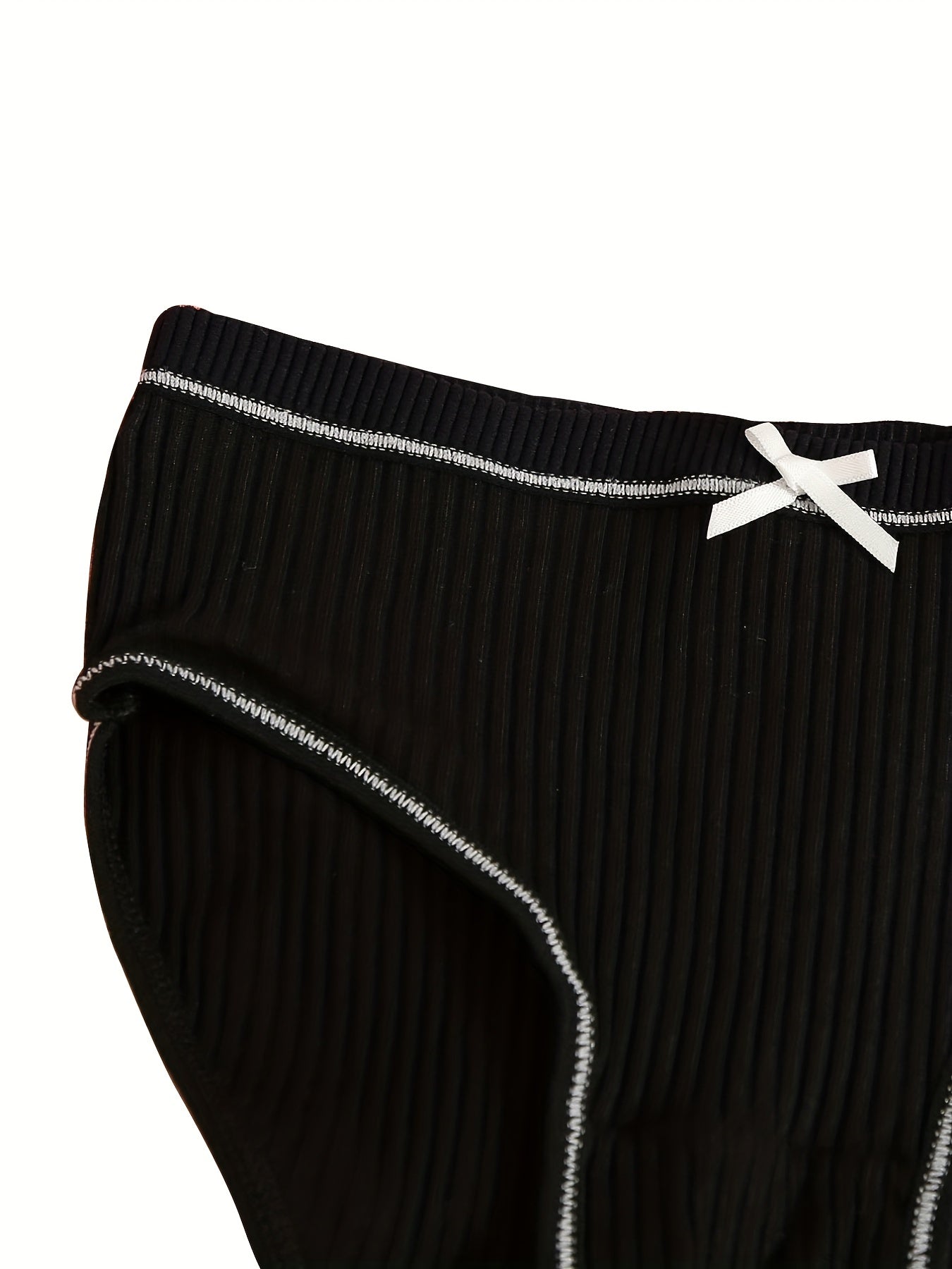 3pcs Ribbed Bow Tie Briefs Soft & Comfy Panties
