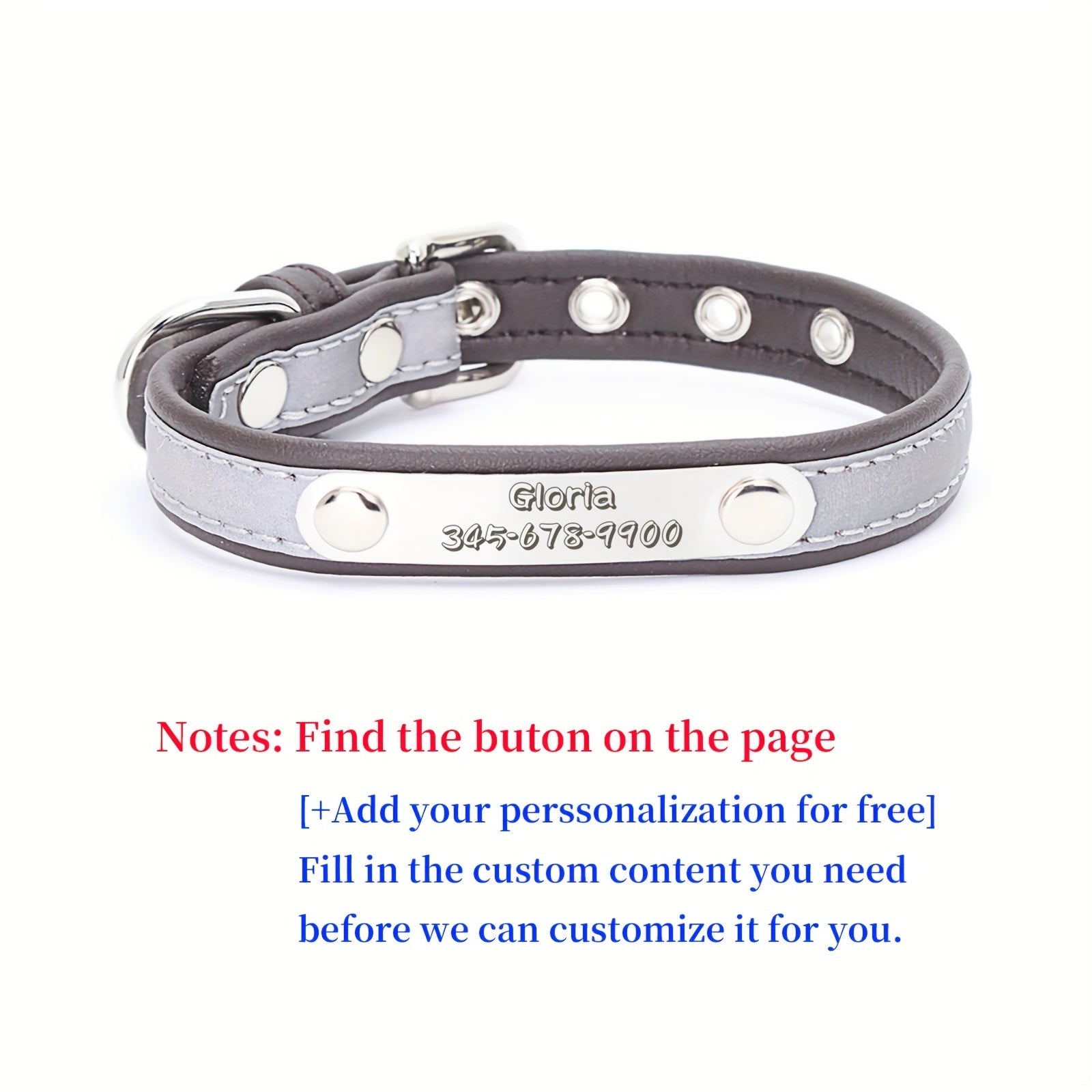 Engraved Anti-Lost Pet Collar for Small & Medium Dogs