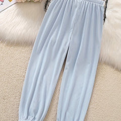 Girls' Breathable Thin Jogger Pants Long Length