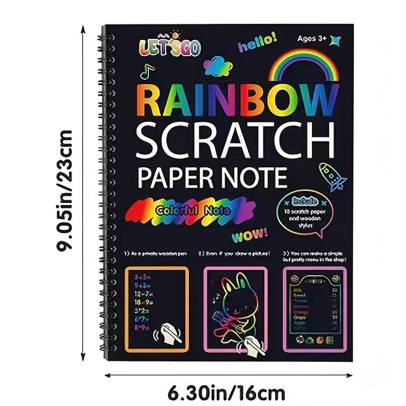 Rainbow Scratch Off Notebook Set - 12 Sheets