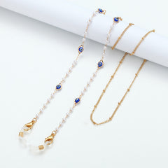 Pearl Rose Flower Mask Chain Glasses Holder