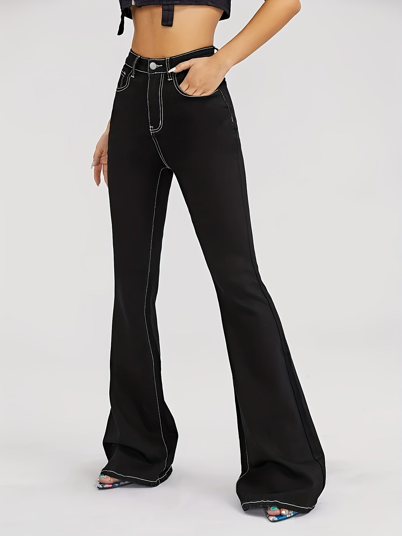 Flared Jeans Wide Leg Denim Pants Women's Denim Clothing