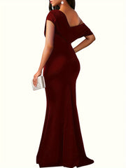  One Shoulder Mermaid Maxi Formal Dress