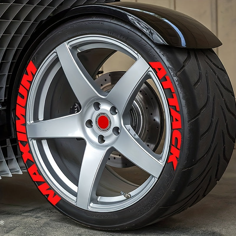 8pcs MAXIMUM ATTACK Tire Letters Decals