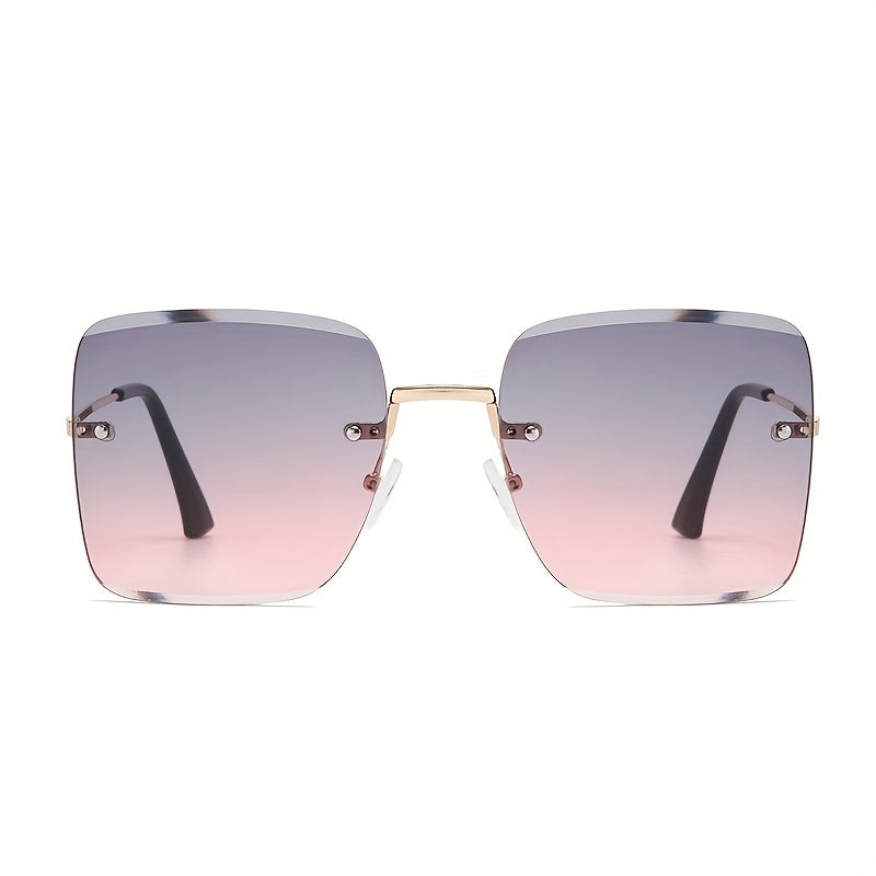 Square Rimless Sunglasses UV400 Gradient Glasses