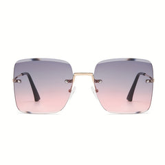 Square Rimless Sunglasses UV400 Gradient Glasses