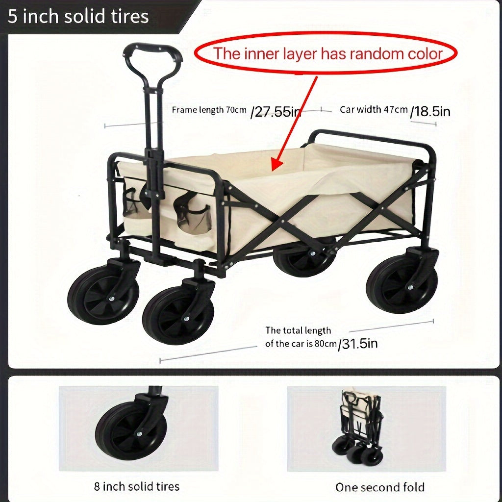 Foldable Camping Utility Wagon for Outdoor Picnic Travel