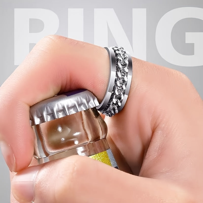 Rotation Chain Promise Ring Beer Bottle Jewelry Gift Accessory