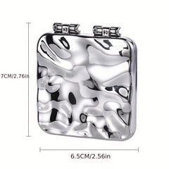 Ripple Pattern Square Mirror Foldable Pocket Makeup Mirror