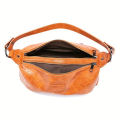 Retro Zipper Underarm Bag Double Layer Crossbody Bag