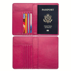 PU Leather RFID Anti theft Brush Passport Holder Classic Travel Passport Holder