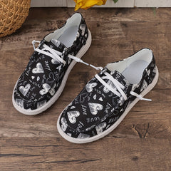 Heart & Letter Pattern Skate Shoes for Women