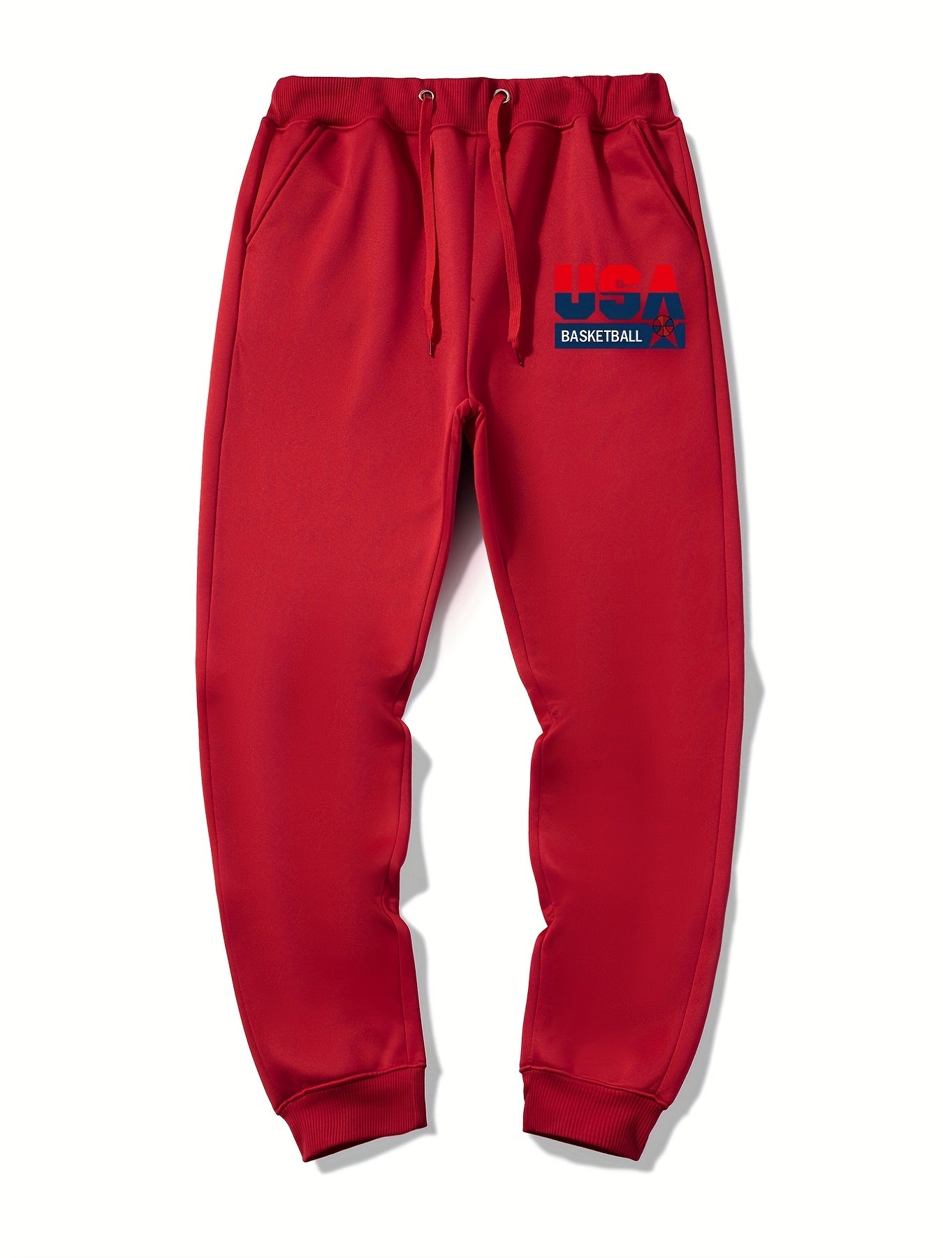 Basketball Graphic Drawstring Joggers Men's Sweatpants