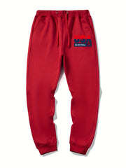 Basketball Graphic Drawstring Joggers Men's Sweatpants