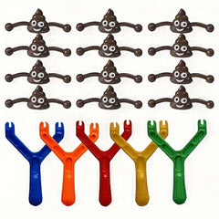 Prank Poop Slingshot Toy Set for Kids - 6 Pack Mixed Novelty Gag Gift