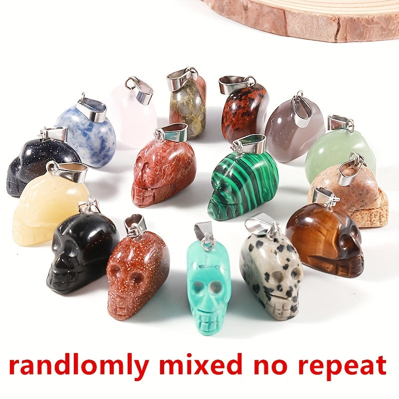 3 Pcs Skull Pendant Gems Crafts Hand Jewelry Pendants For Necklaces