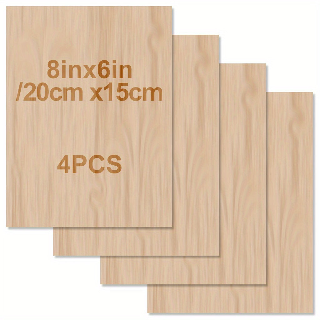 Unfinished Wood Sheets for Crafts 8x6x1.5 Inch 2mm Thick