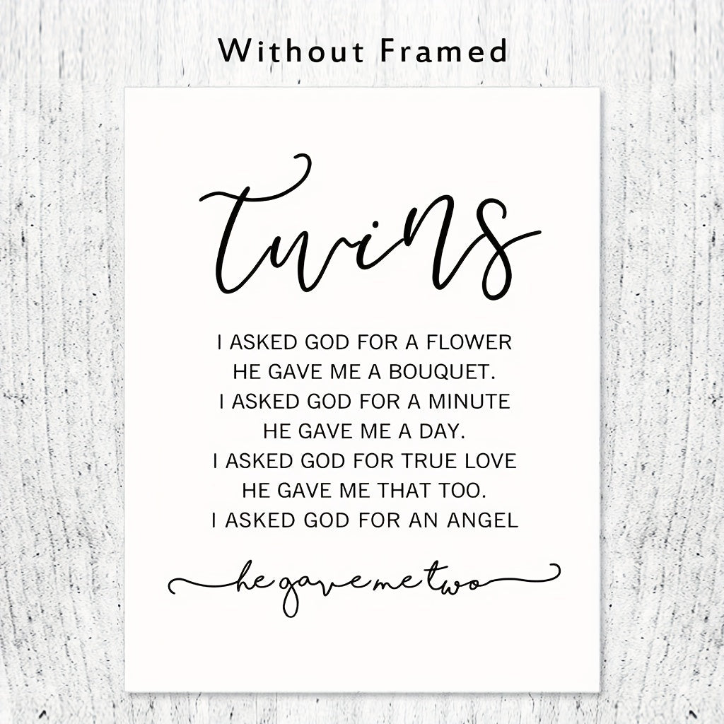Twin Baby Girl/Boy Nursery Wall Decor 20x25 Unframed