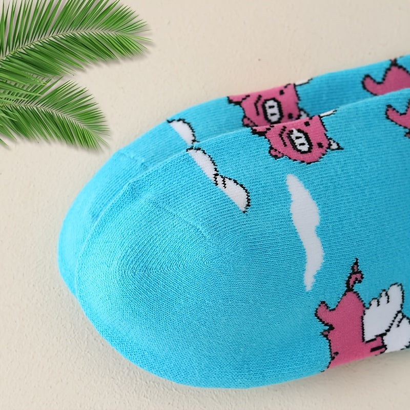 Flying Pigs Novelty Crew Socks Women's Stockings