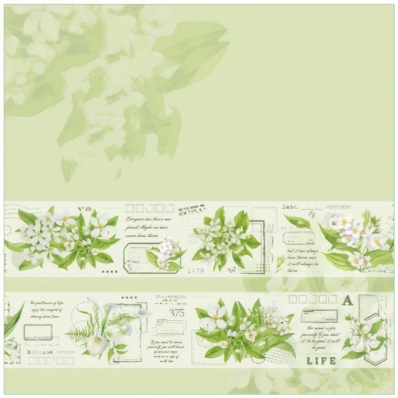 PET Tape Flower Language Letter Series English Flower Journal Sticker